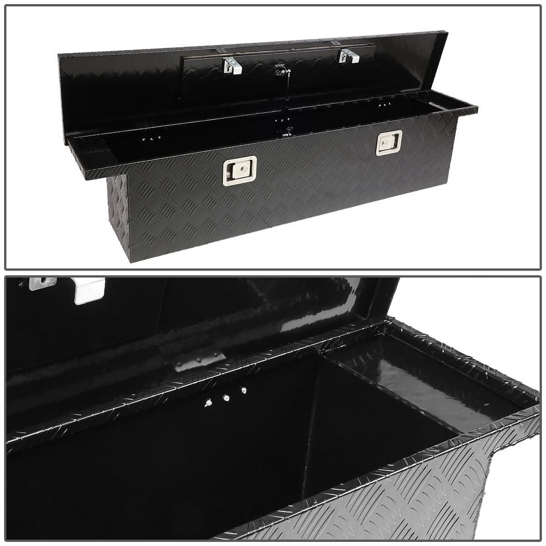 63" Black Aluminum Crossover Truck Tool Box with Lock