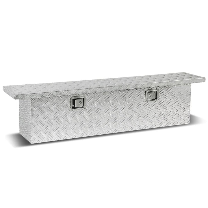 69" Aluminum Crossover Truck Tool Box with Lock and Key - Silver