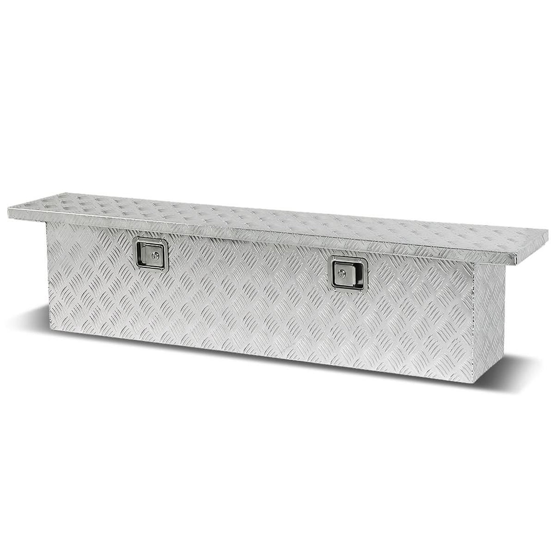69" Aluminum Crossover Truck Tool Box with Lock and Key - Silver