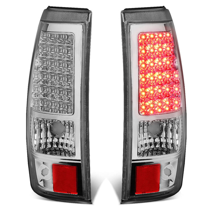 03-07 Chevy Silverado GMC Sierra LED Tail Lights Chrome Clear