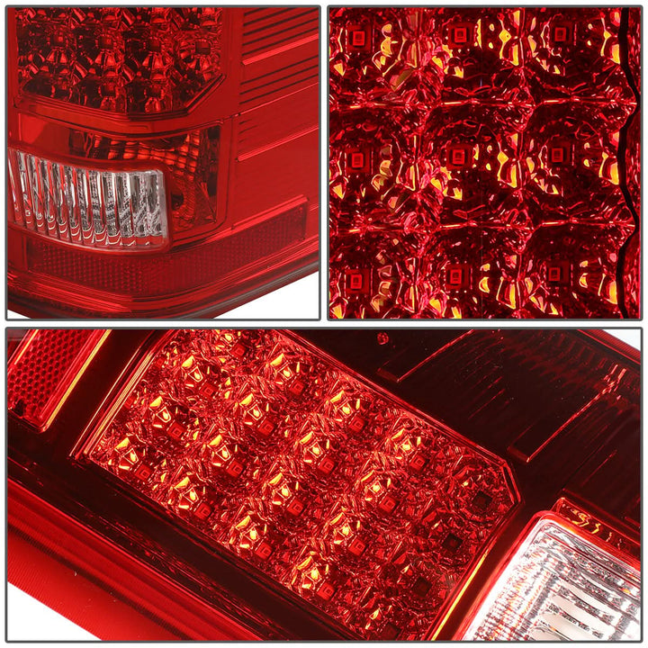 2007-2014 Chevrolet Silverado GMC Sierra LED Tail Lights Chrome Red