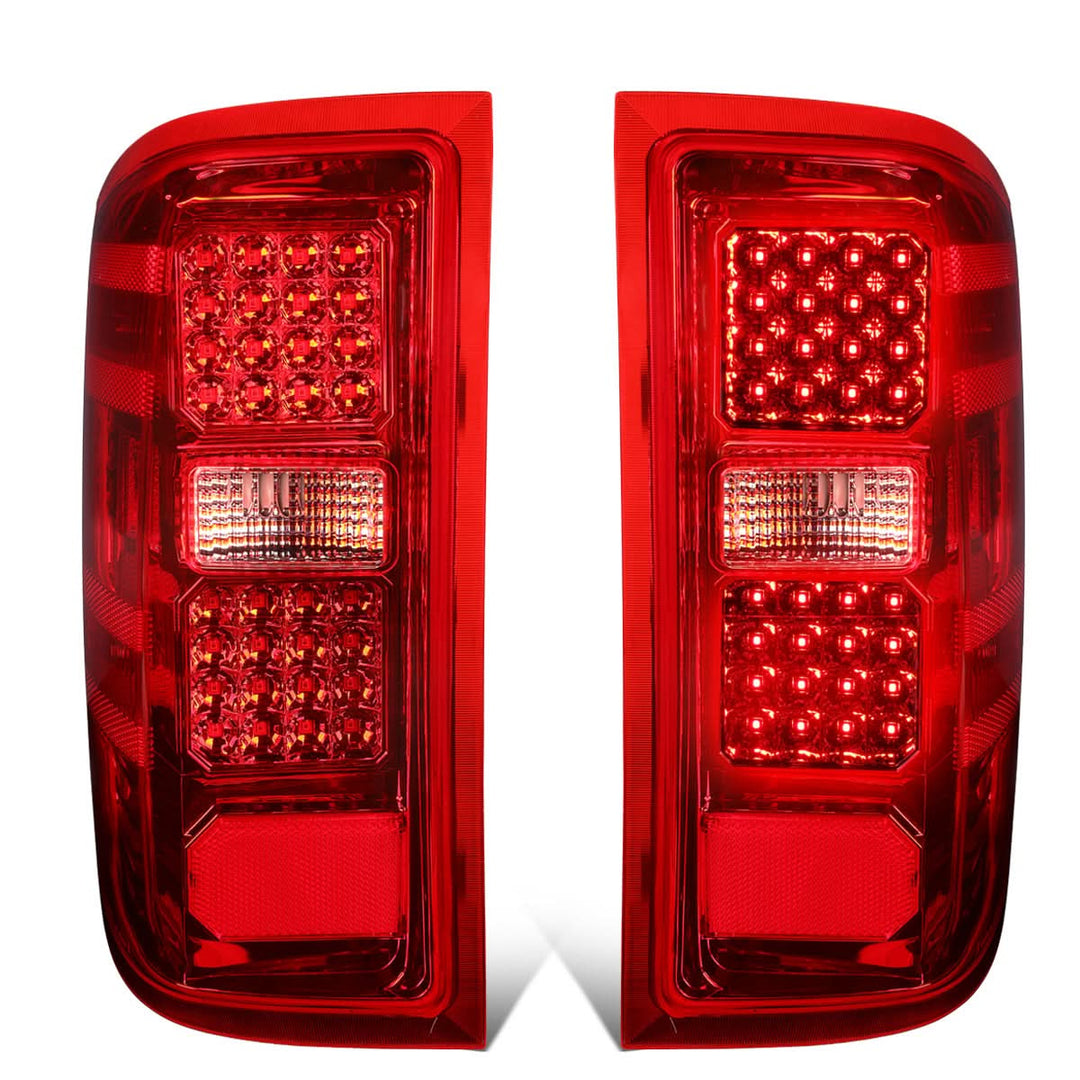 2014-2019 Chevrolet Silverado GMC Sierra Dual LED Tail Lights Chrome