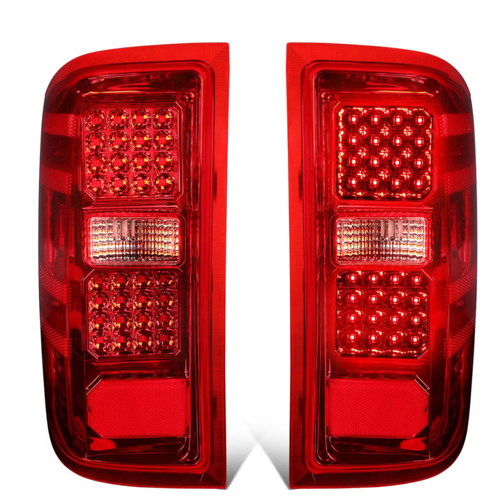 2014-2019 Chevrolet Silverado GMC Sierra Dual LED Tail Lights Chrome