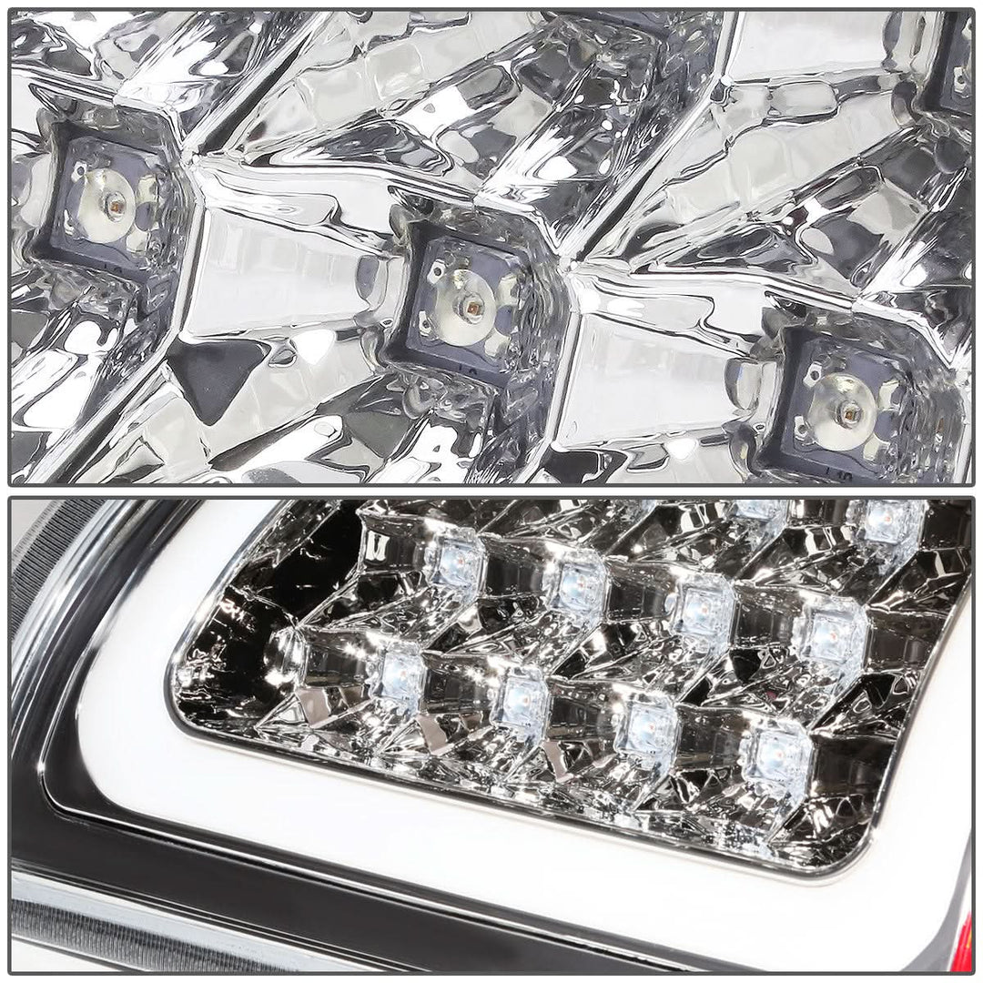 02-06 Dodge Ram C-Bar U-Halo LED Tail Lights Chrome Clear