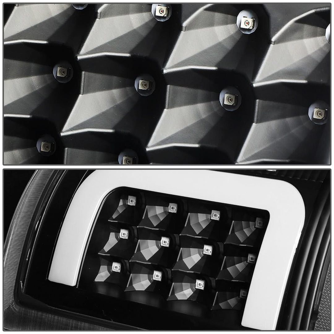 09-17 Dodge Ram 1500/2500/3500 C-Bar Style 3D LED Tail Lights Black/Clear