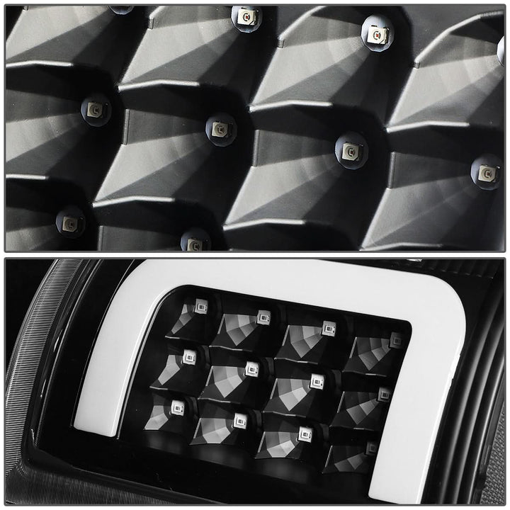09-17 Dodge Ram 1500/2500/3500 C-Bar Style 3D LED Tail Lights Black/Clear