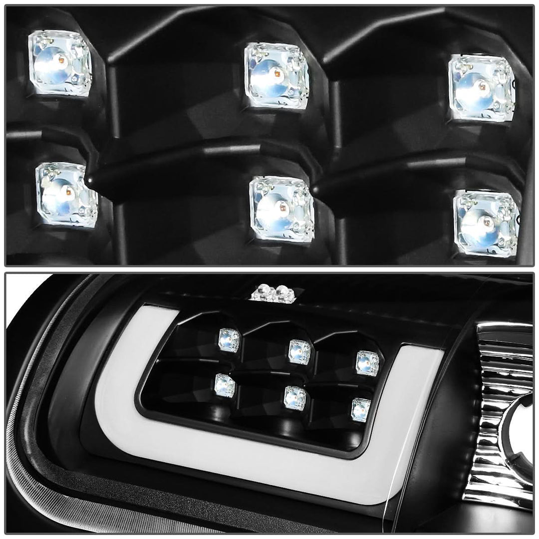 94-02 Dodge Ram C-Bar 3D U-Halo LED Tail Lights Black/Clear