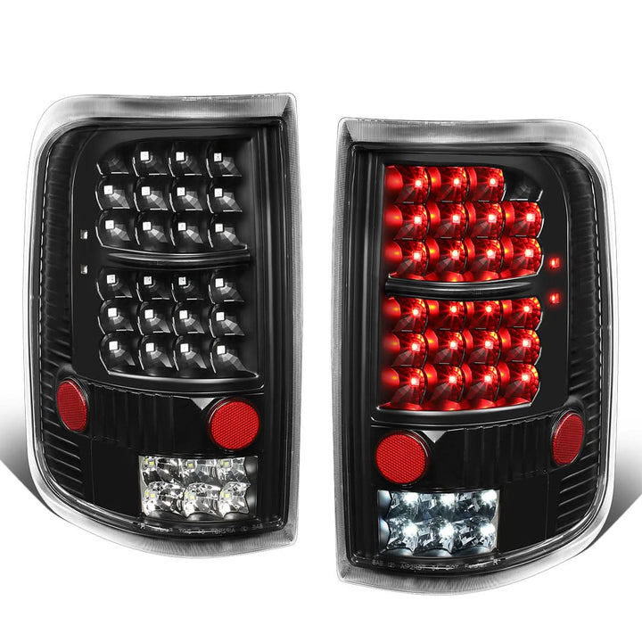 2004-2008 Ford F-150 LED Tail Lights - Black Clear