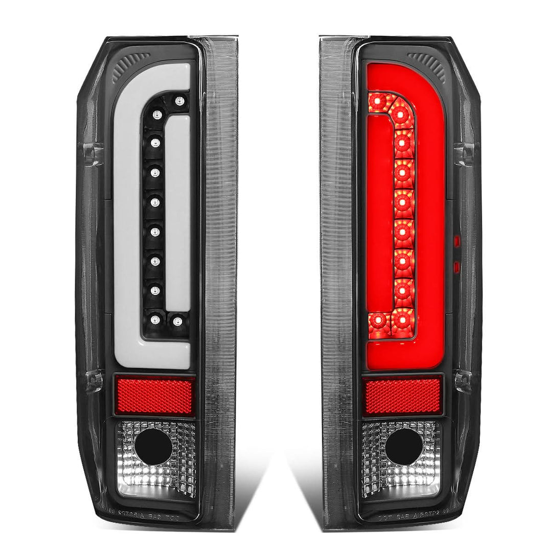 90-97 Ford F-150/F-250/F-350/Bronco 3D LED Tail Lights Black/Clear