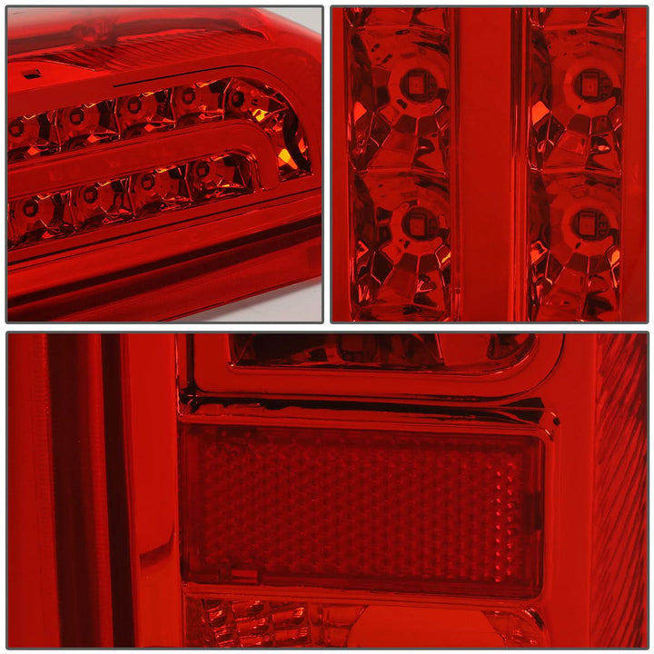 90-97 Ford F-150/F-250/F-350/Bronco LED Tail Lights Chrome/Red