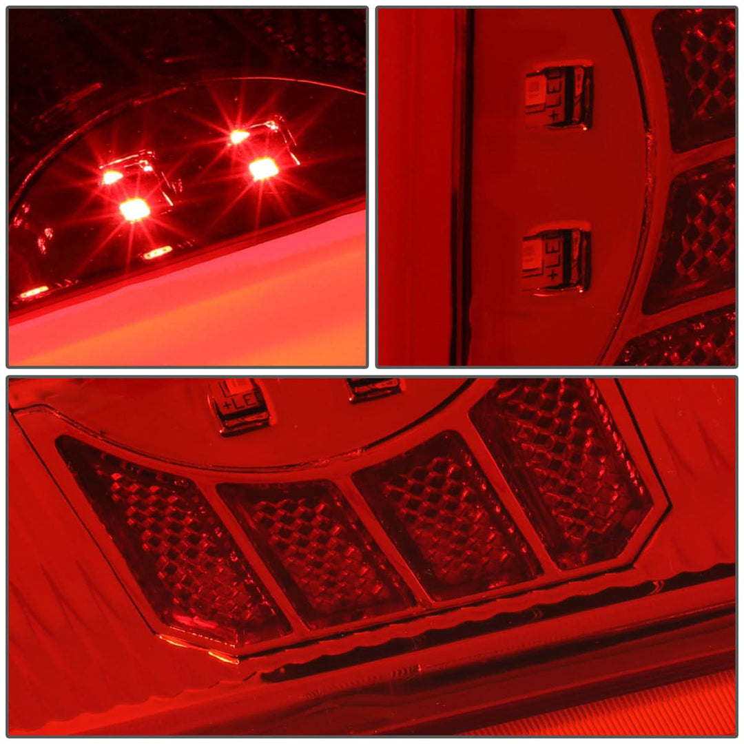 90-97 Ford F-150/F-250/F-350/Bronco LED Tail Lights Chrome/Red