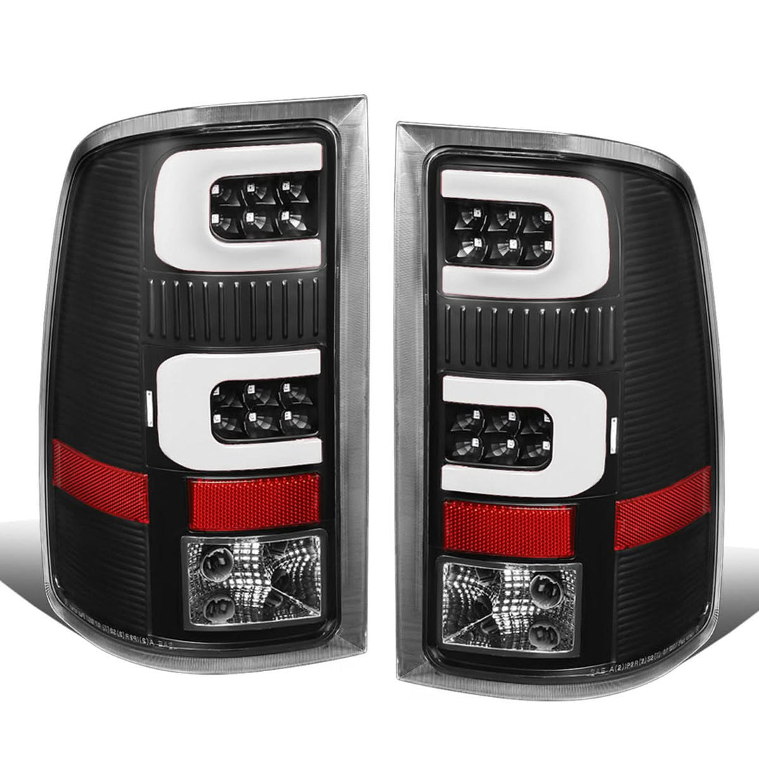 07-14 GMC Sierra 3D LED Tail Lights Black Clear