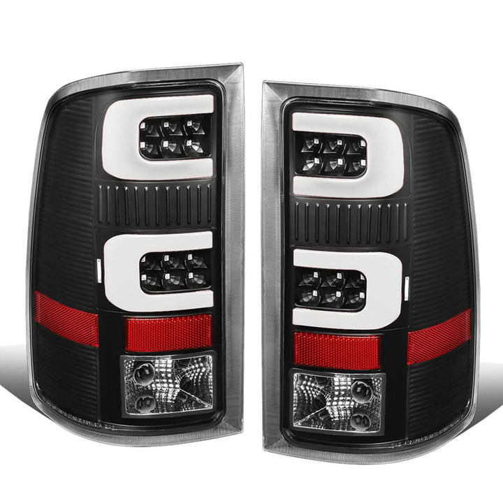 07-14 GMC Sierra 3D LED Tail Lights Black Clear