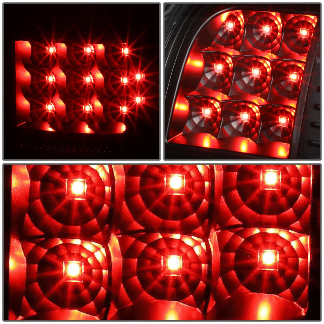 07-14 GMC Sierra LED Tail Lights Black Clear