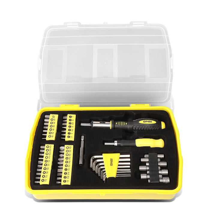 51-Piece Magnetic Screwdriver Bit Tool Set - Black/Yellow