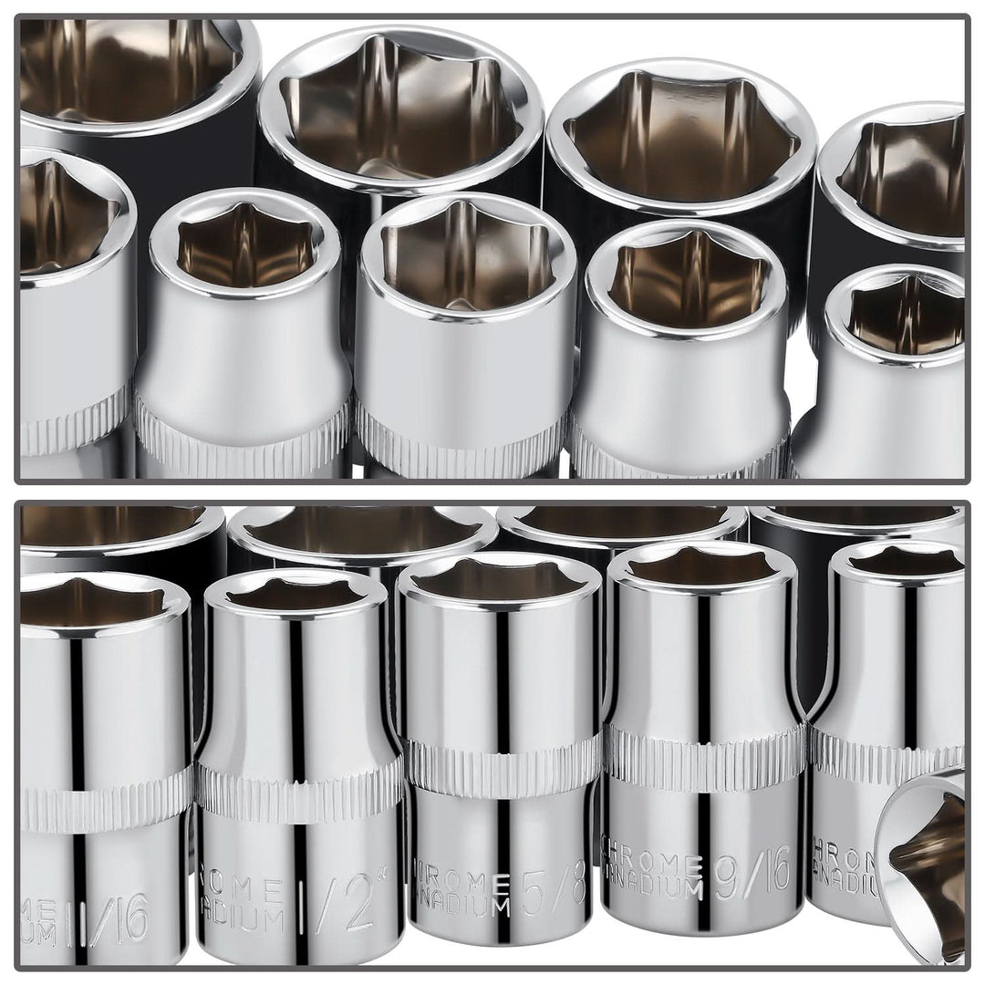 1/2 Inch Drive Socket Set 10 Piece Automotive Tool Kit
