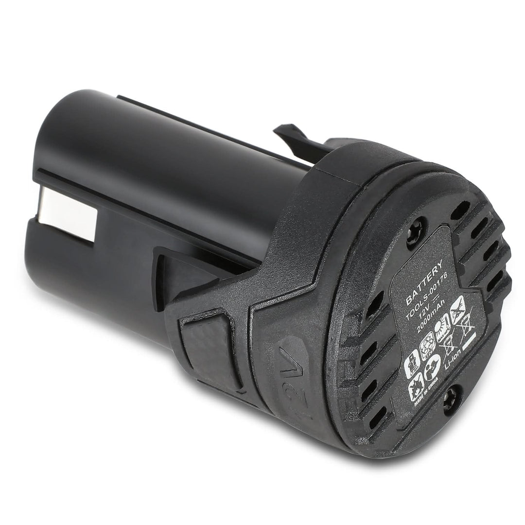 12V 2.0AH Lithium Ion Rechargeable Battery - Black