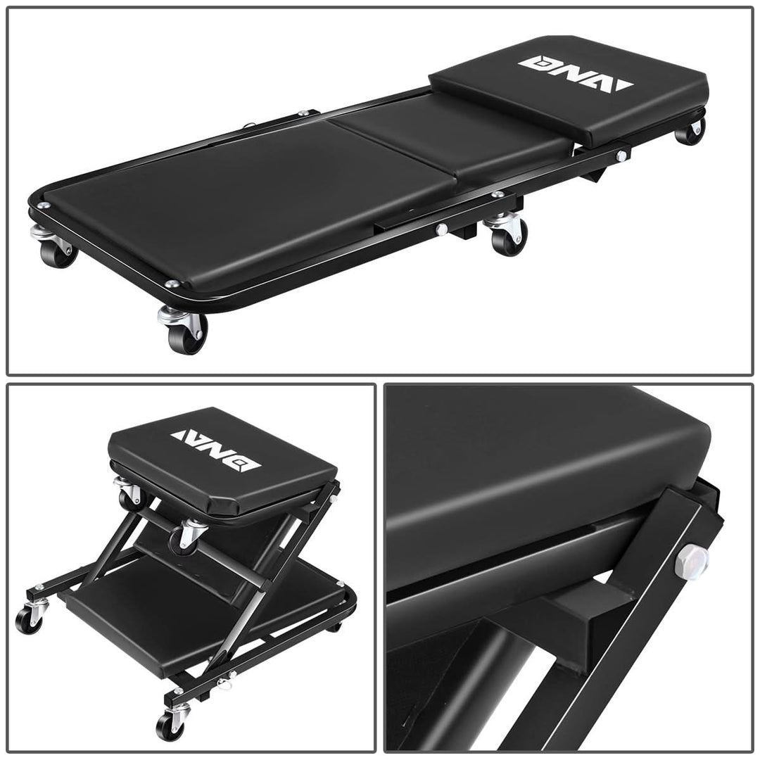 2 in 1 Car Creeper and Seat - 36 Inch Black