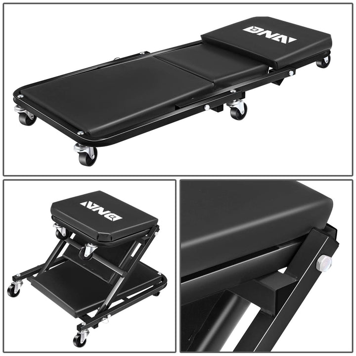 2 in 1 Car Creeper and Seat - 36 Inch Black