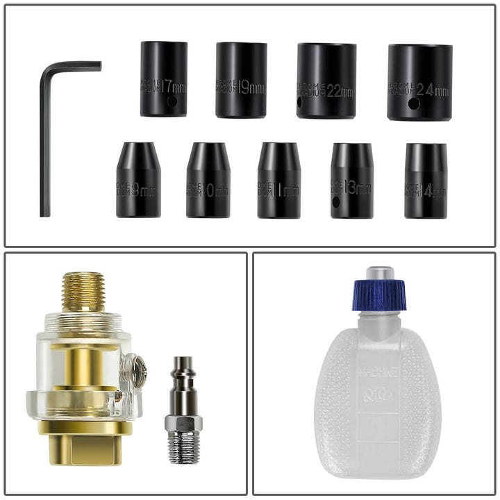 17-Piece 1/2" Air Impact & Ratchet Wrench Kit
