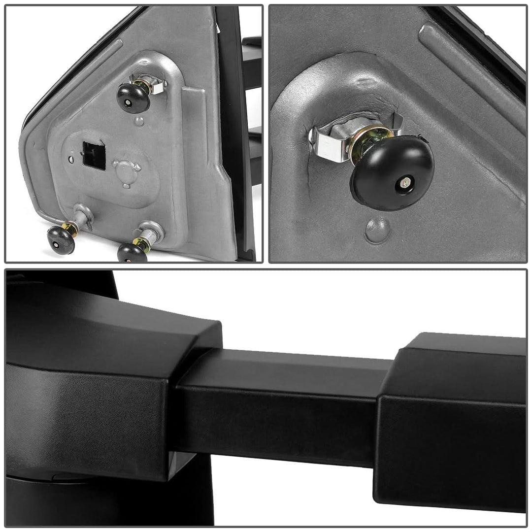 2004-2014 Ford F-150 Towing Mirrors Pair Black Unpowered