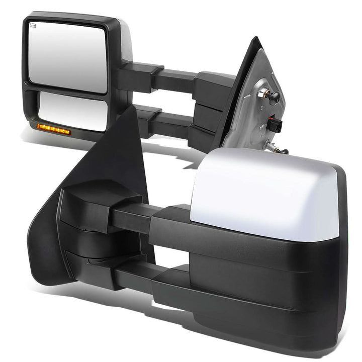 2004-2014 Ford F-150 Manual Heated Towing Mirrors - Chrome LED Amber