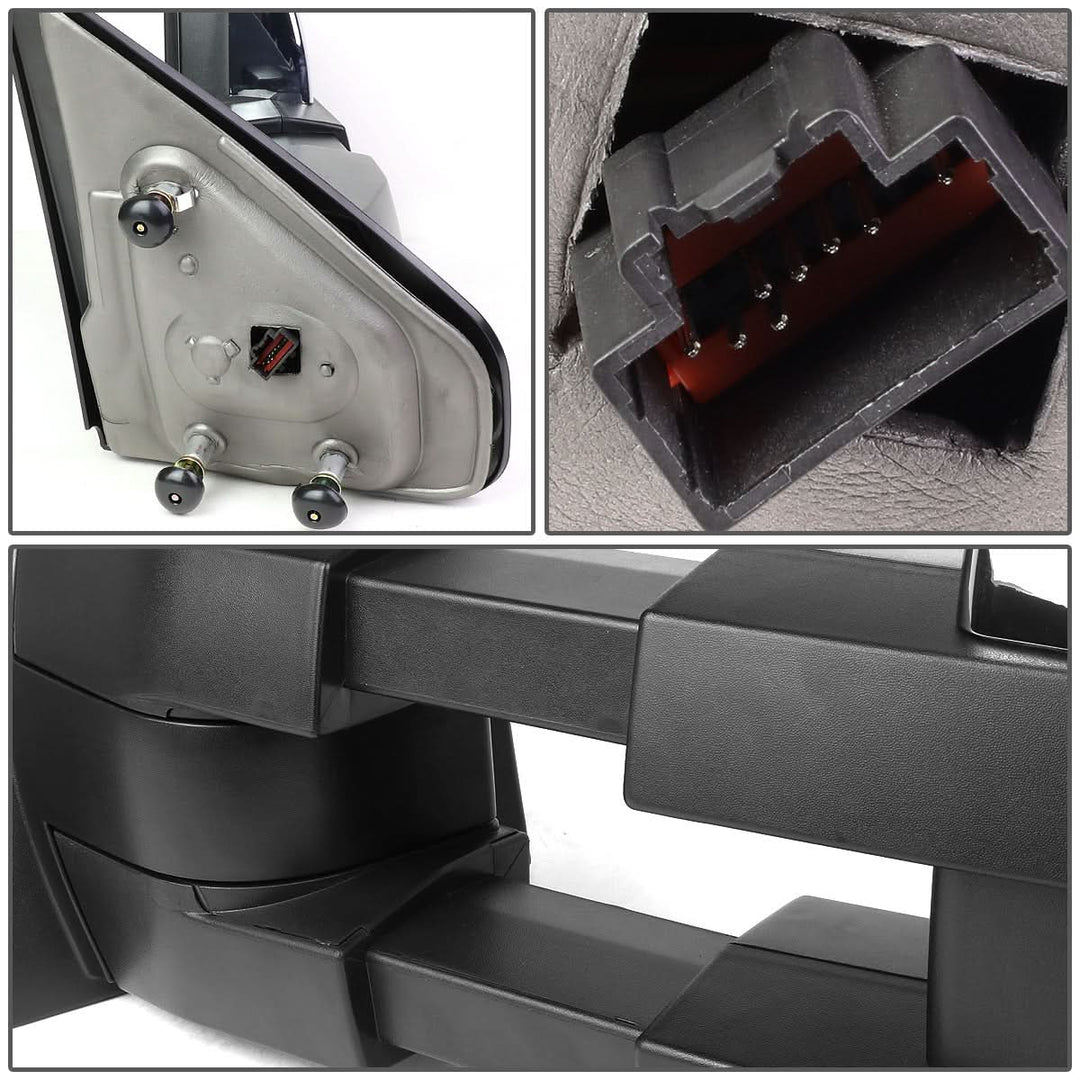 2004-2014 Ford F-150 Manual Heated Towing Mirrors - Chrome LED Amber
