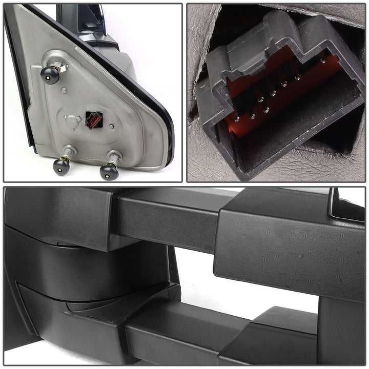 2004-2014 Ford F-150 Manual Heated Towing Mirrors - Chrome LED Amber