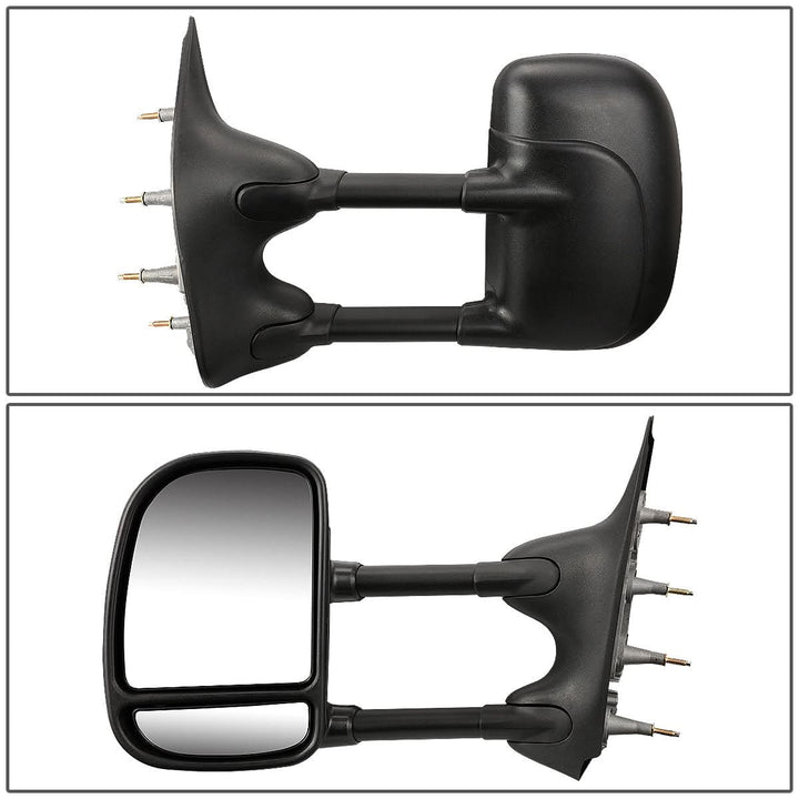 03-07 Ford E-150 E-250 E-350 Towing Mirrors - Manual Black Pair