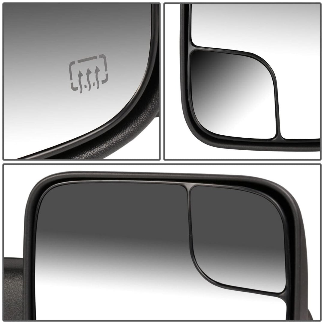 98-02 Dodge Ram Powered Heated Towing Mirrors - Black Pair