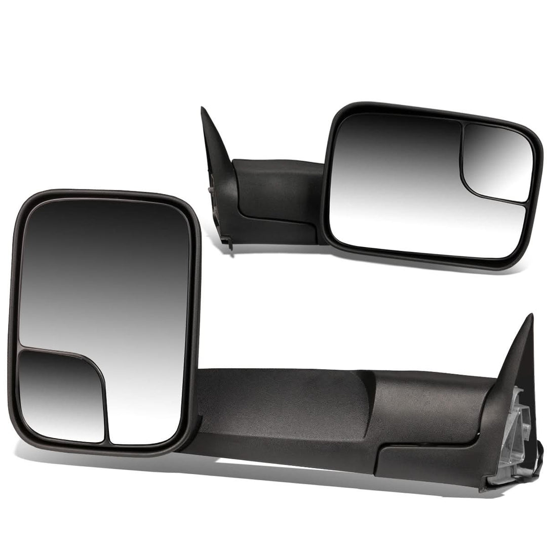 94-02 Dodge Ram Manual Towing Mirrors - Black Pair
