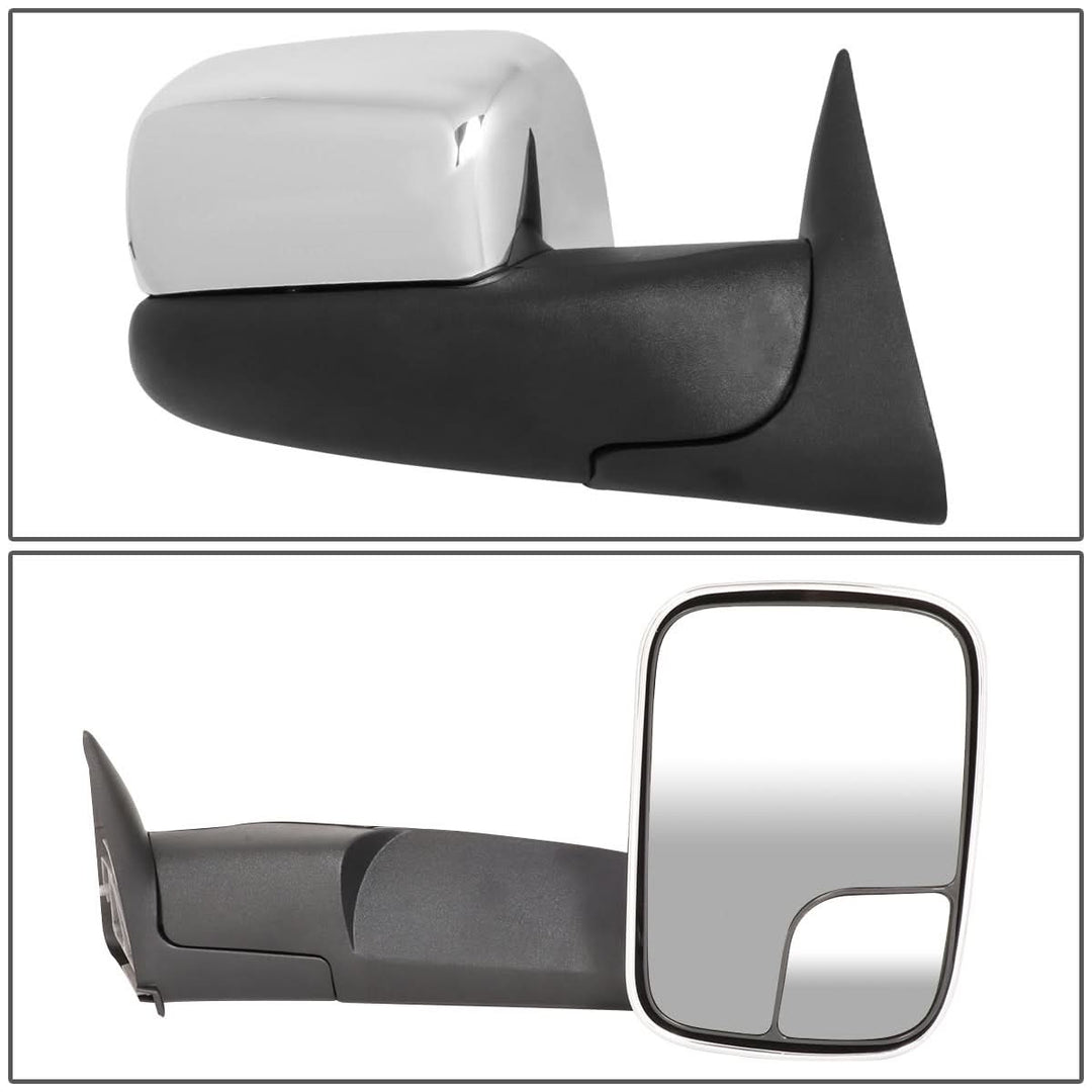 94-02 Dodge Ram 1500 2500 3500 Manual Towing Mirrors Chrome Pair