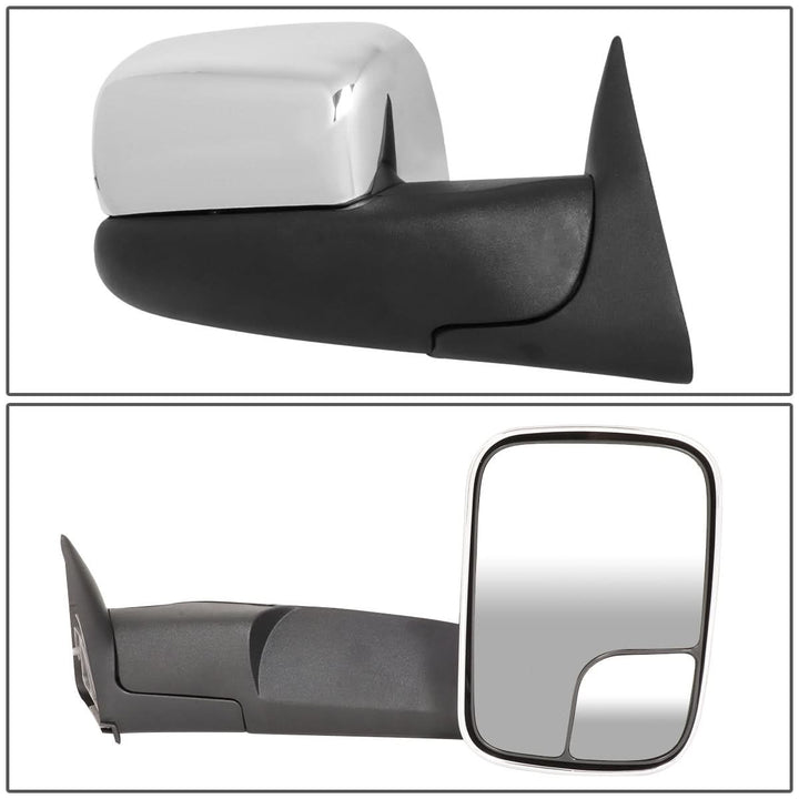 94-02 Dodge Ram 1500 2500 3500 Manual Towing Mirrors Chrome Pair