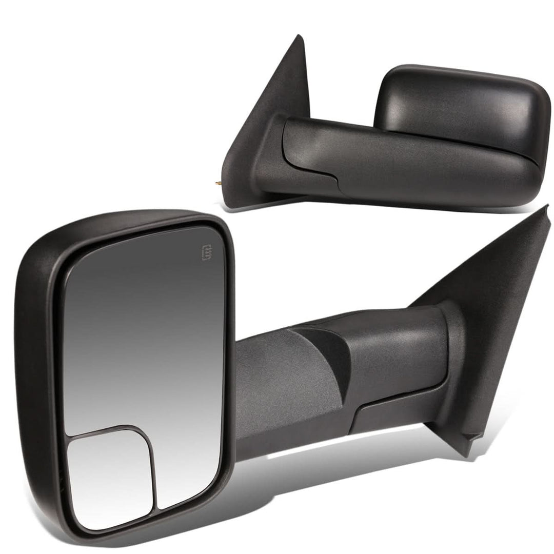 02-09 Dodge Ram 1500/2500/3500 Powered Heated Towing Mirrors Pair Black