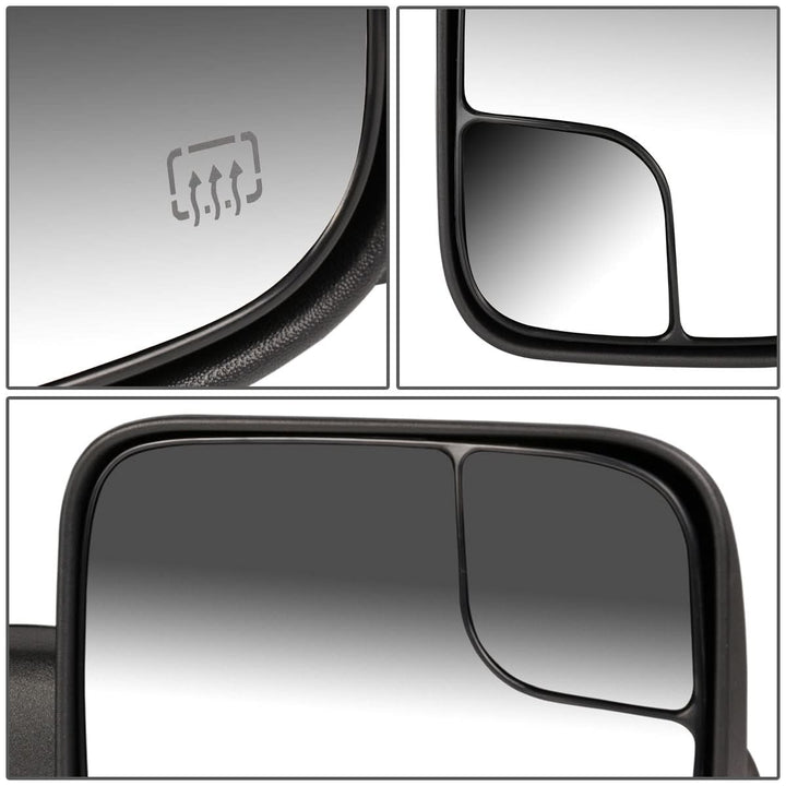 02-09 Dodge Ram 1500/2500/3500 Powered Heated Towing Mirrors Pair Black