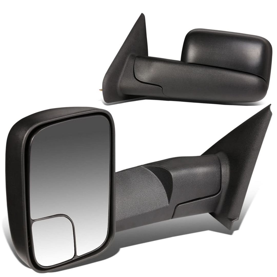 02-08 Dodge Ram 1500 / 03-09 Ram 2500 3500 Manual Towing Mirrors - Black