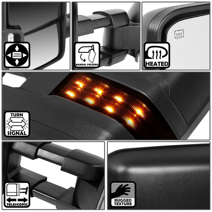 03-07 Chevy Silverado Sierra Tahoe Suburban Powered Heated LED Towing Mirrors