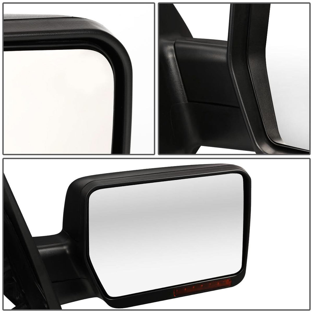 2004-2014 Ford F-150 Right Towing Mirror Manual LED Signal Black