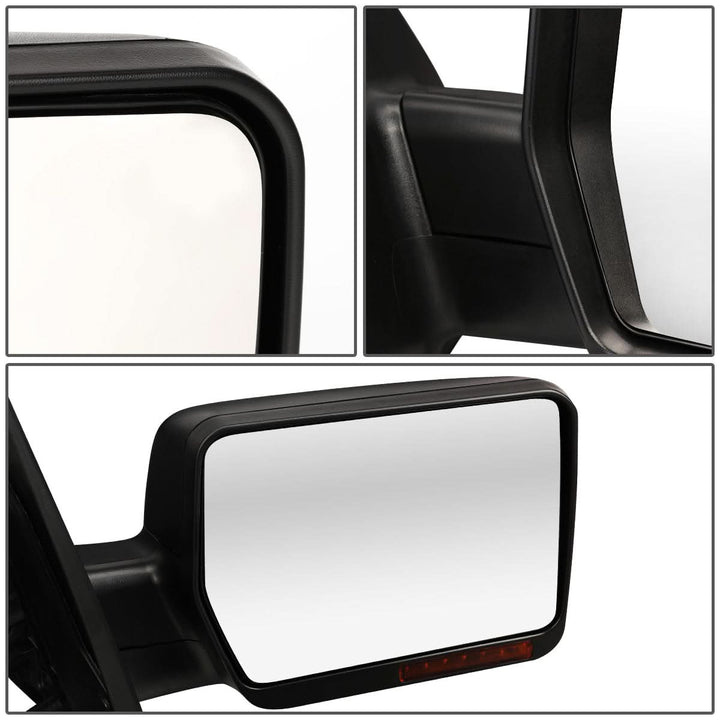2004-2014 Ford F-150 Right Towing Mirror Manual LED Signal Black