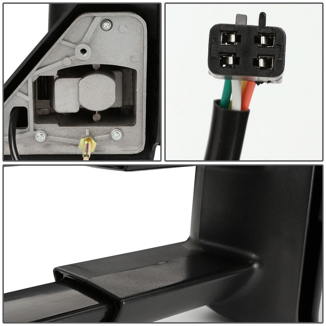 88-02 Chevrolet C/K Power Towing Mirrors Black Pair Non-Heated