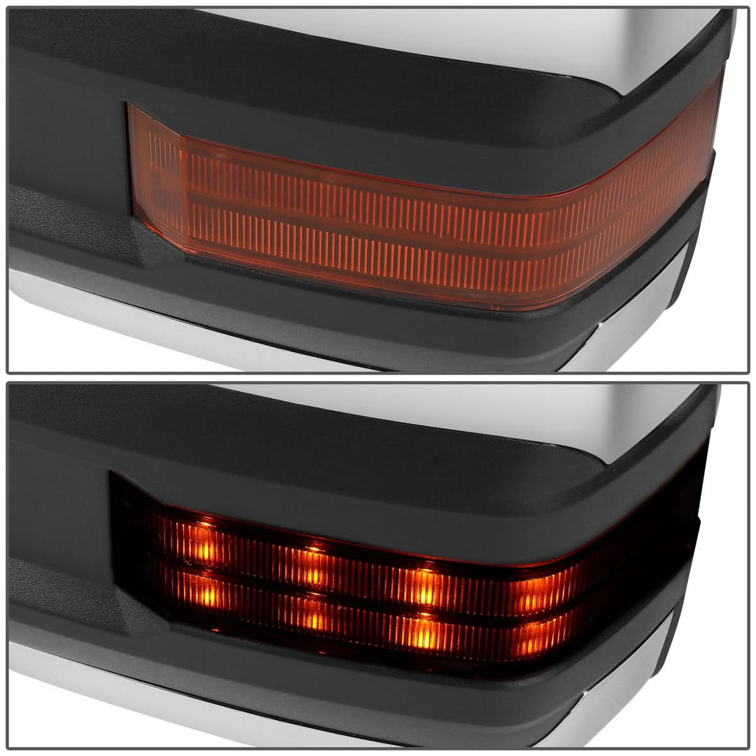 88-02 Chevrolet GMC C/K Tahoe Yukon Towing Mirrors Powered LED Chrome