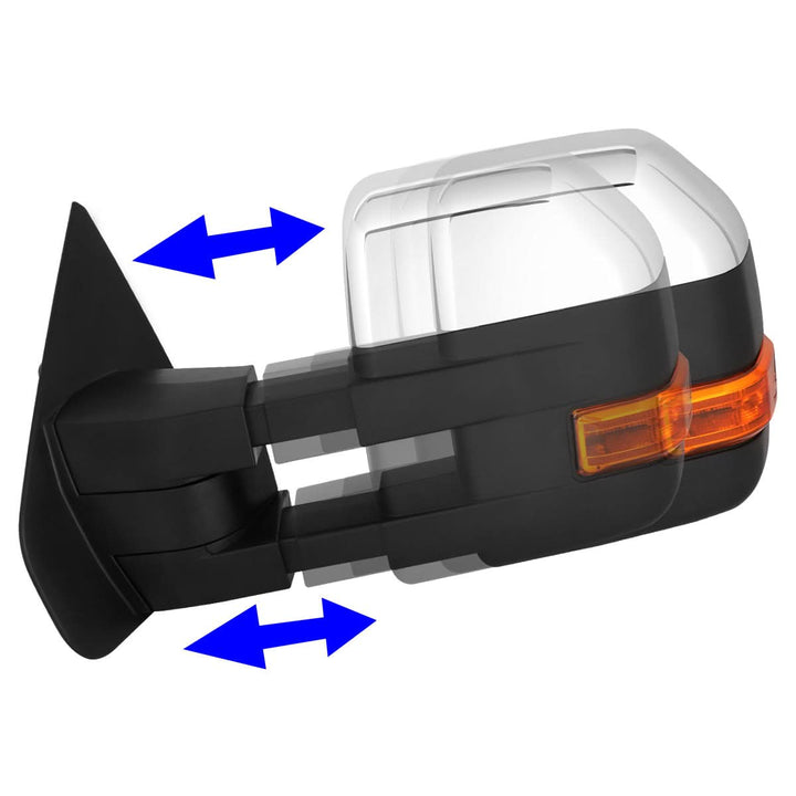 2004-2014 Ford F-150 Manual Towing Mirrors w/ Puddle Light & LED Signal