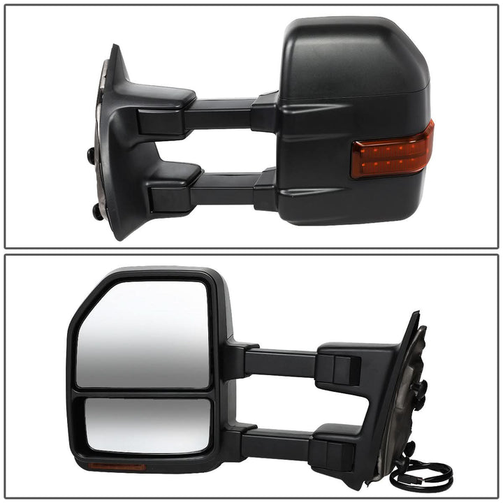 08-16 Ford F-250 F-350 F-450 F-550 Manual Towing Mirrors w/ LED Signal