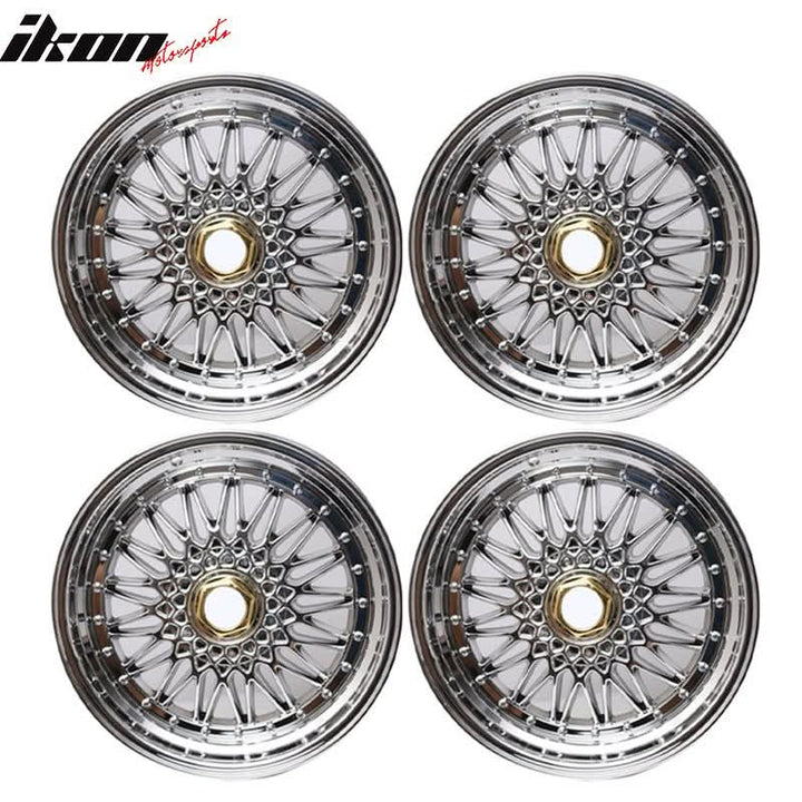 (4) 18X8.0 +35 5X114.3 / 5X120 Step Lip Deep Dish Mesh Wheels Rims