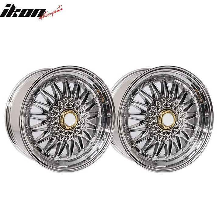(4) 18X8.0 +35 5X114.3 / 5X120 Step Lip Deep Dish Mesh Wheels Rims