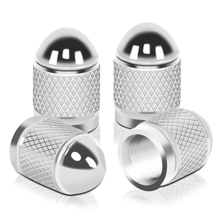 Acorn Grip Valve Caps - Silver