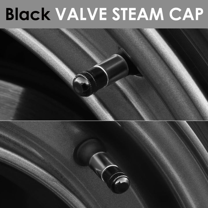 RT 162 Two Grip Round Top Valve Caps - Black