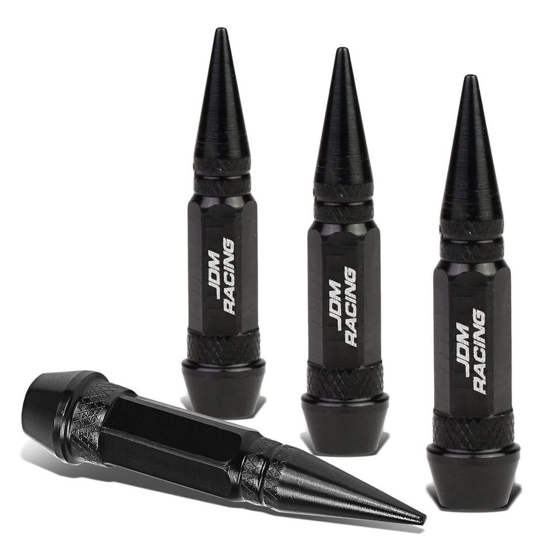 Spiked Lug Nut Style Valve Caps - 60MM / 2.30" Tall - Black