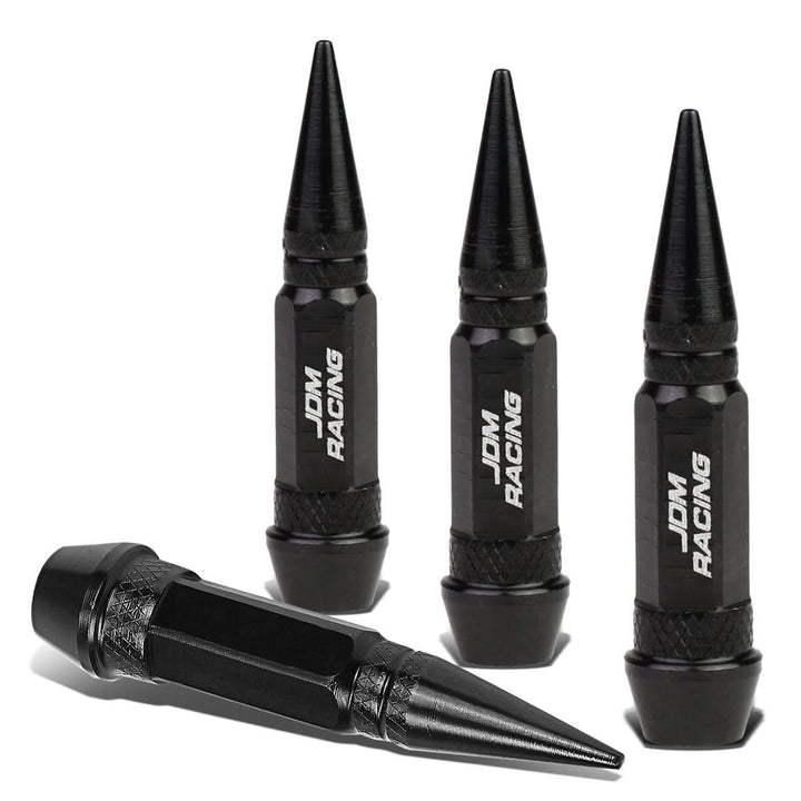 Spiked Lug Nut Style Valve Caps - 60MM / 2.30" Tall - Black
