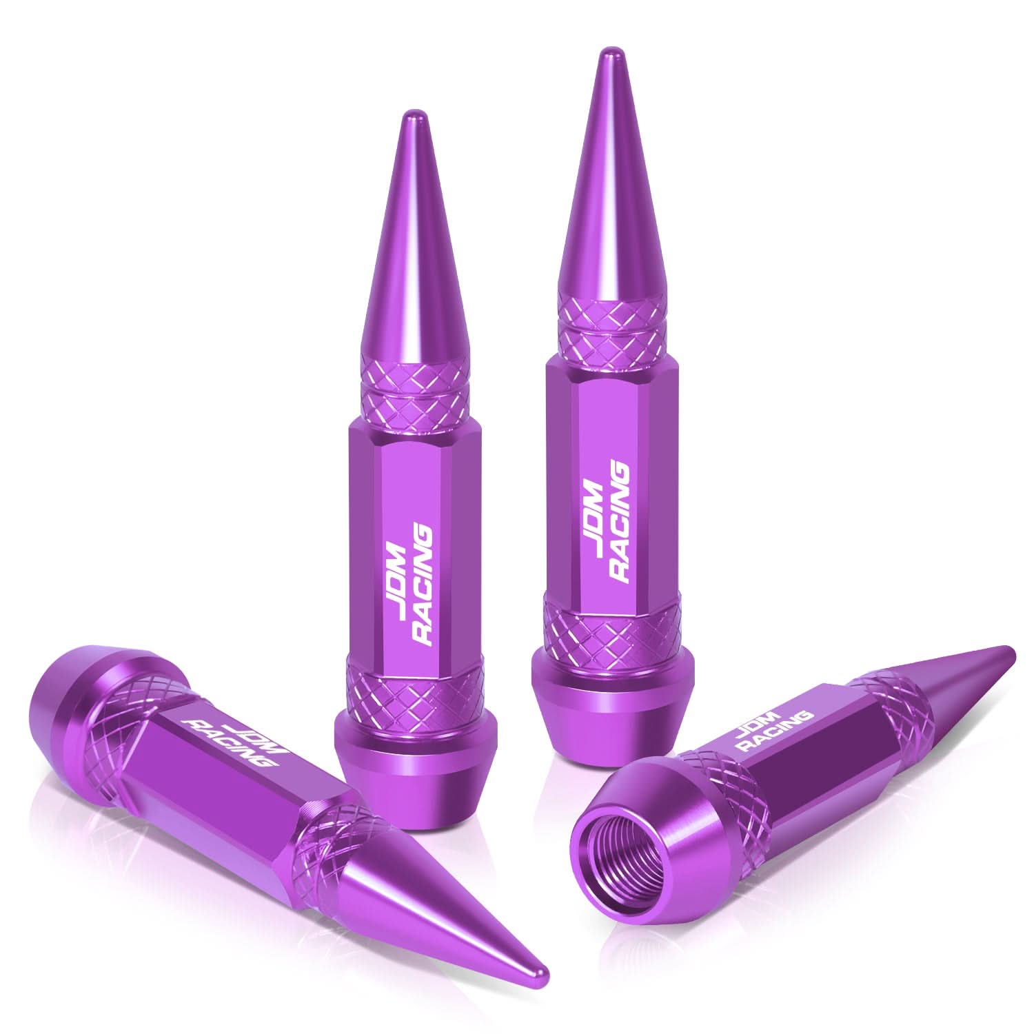 Spiked Lug Nut Style Valve Caps - 60MM Purple Polyurethane – ACM